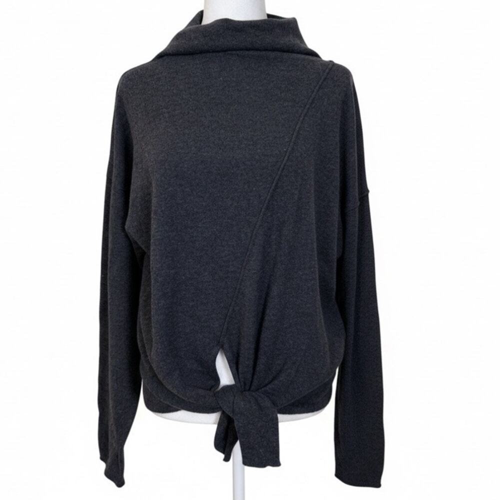 Holebrook Sweden 100% Merino Wool Draped Cowl-Neck Tie-Front Sweater LRG VGUC